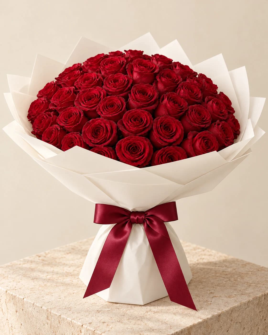 Crimson Letter — 50 Roses — View 1