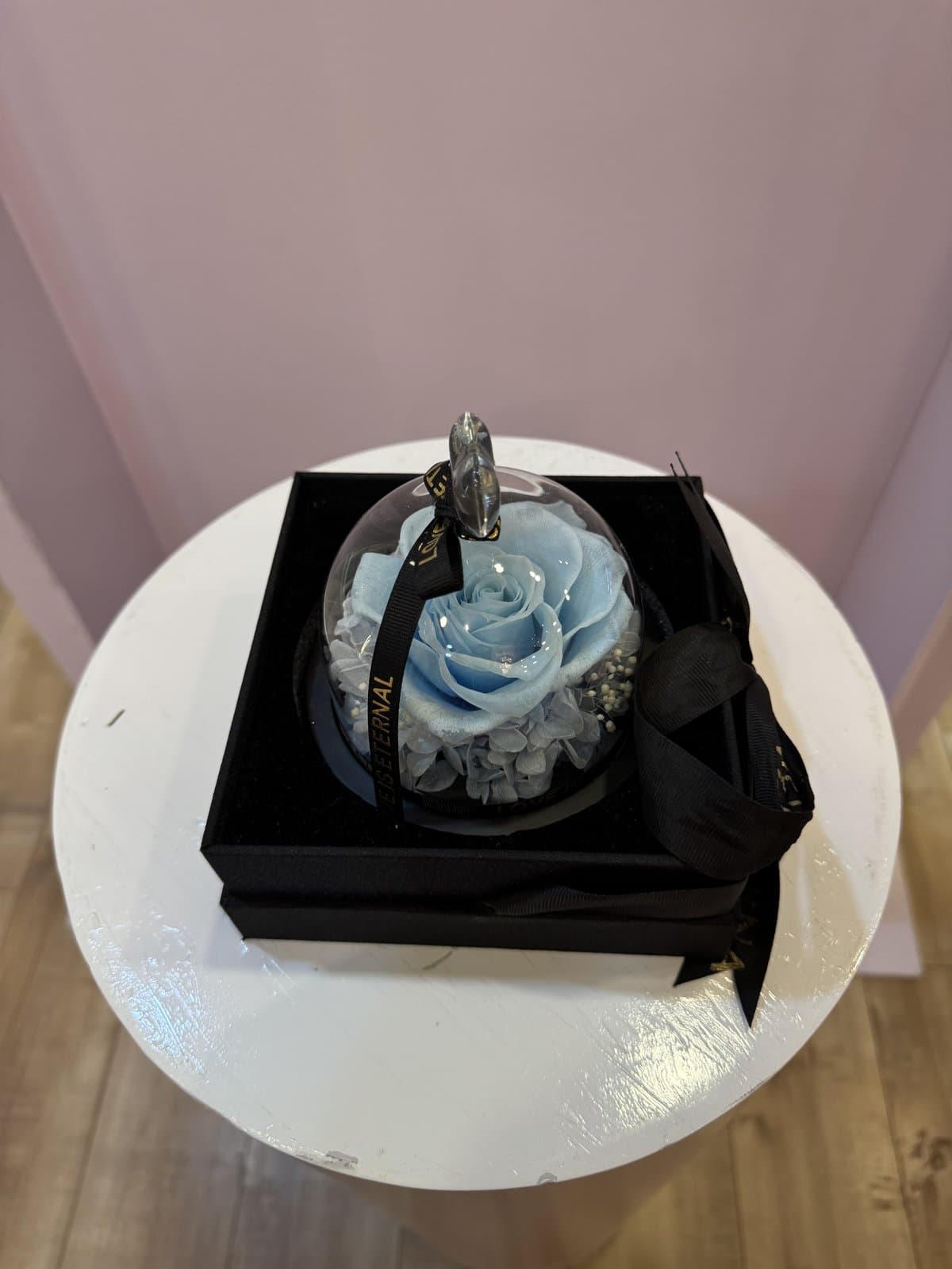 Forever Rose Glass Dome — Blue Mini