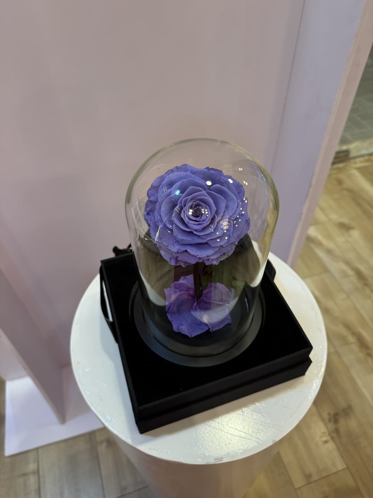 Forever Rose Glass Dome — Purple