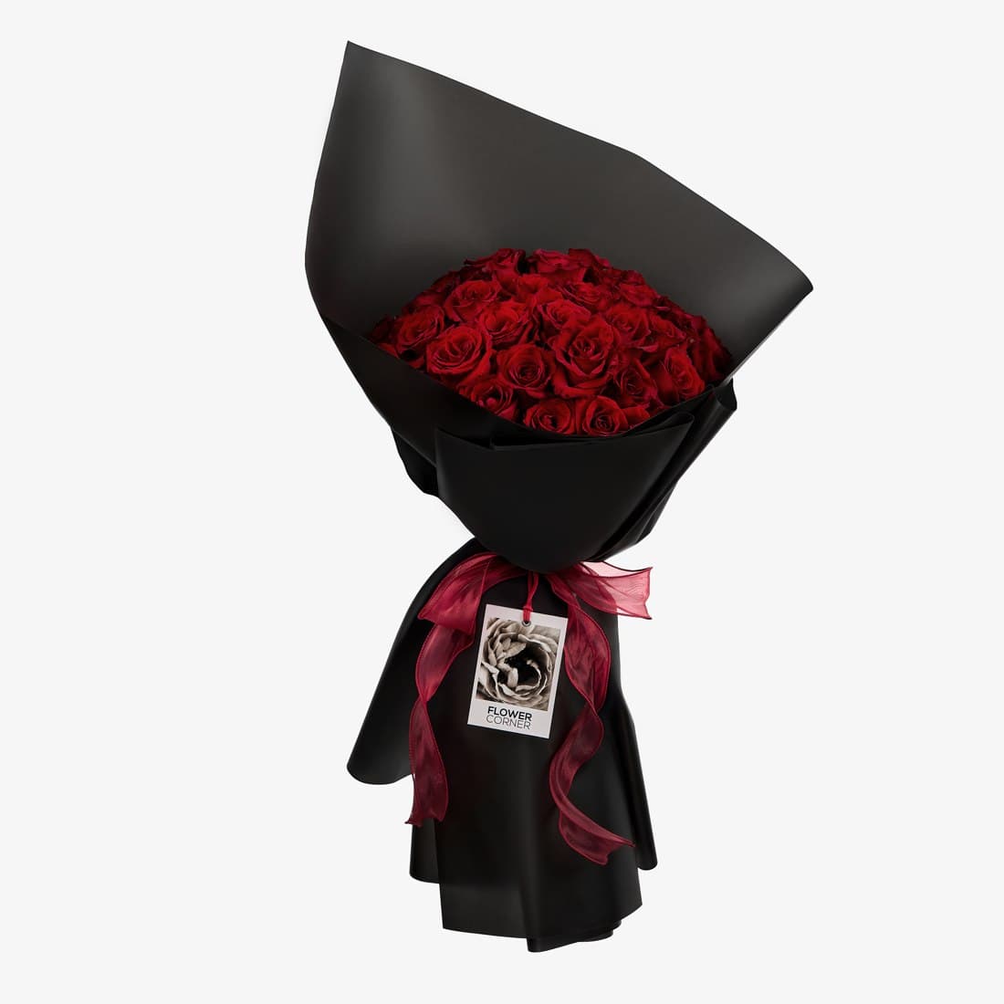 Flower Corner — Midnight Velvet Red Rose Bouquet