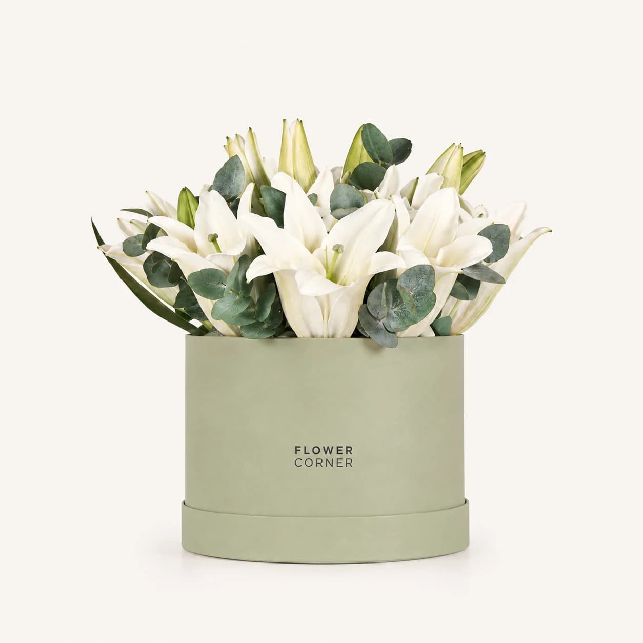 Lily Box Medium — White / Matte pistachio