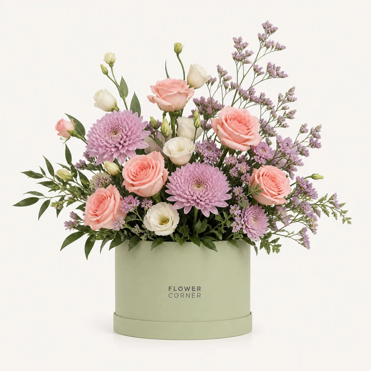 Peach & Lilac Box — Matte pistachio