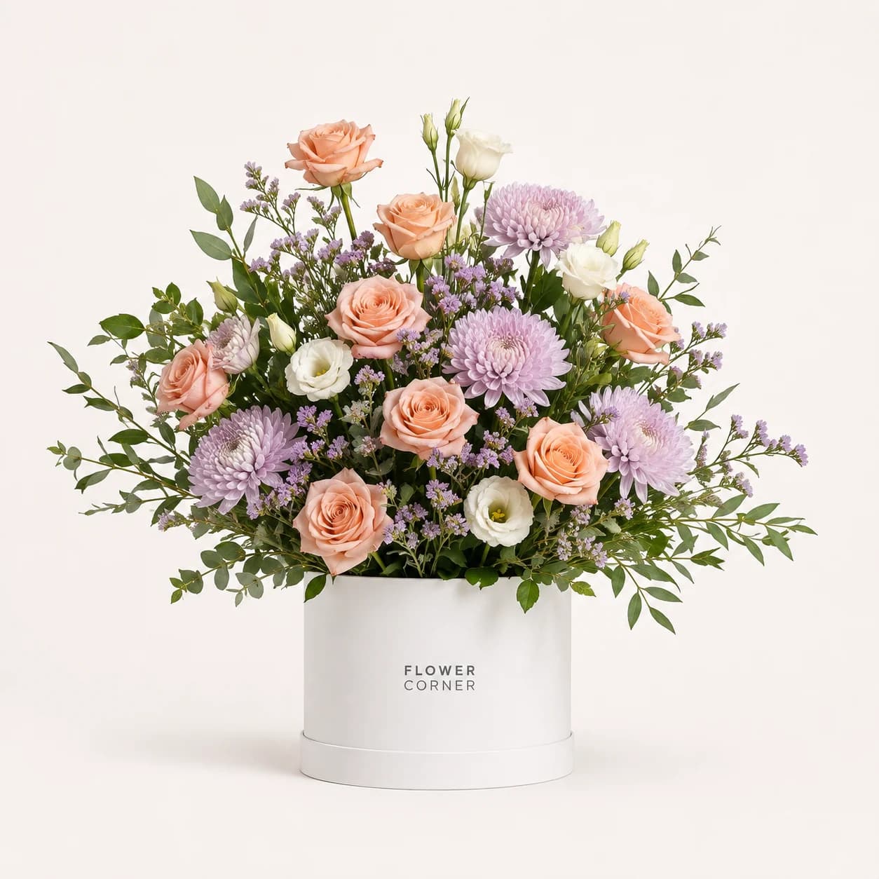 Peach & Lilac Box — White