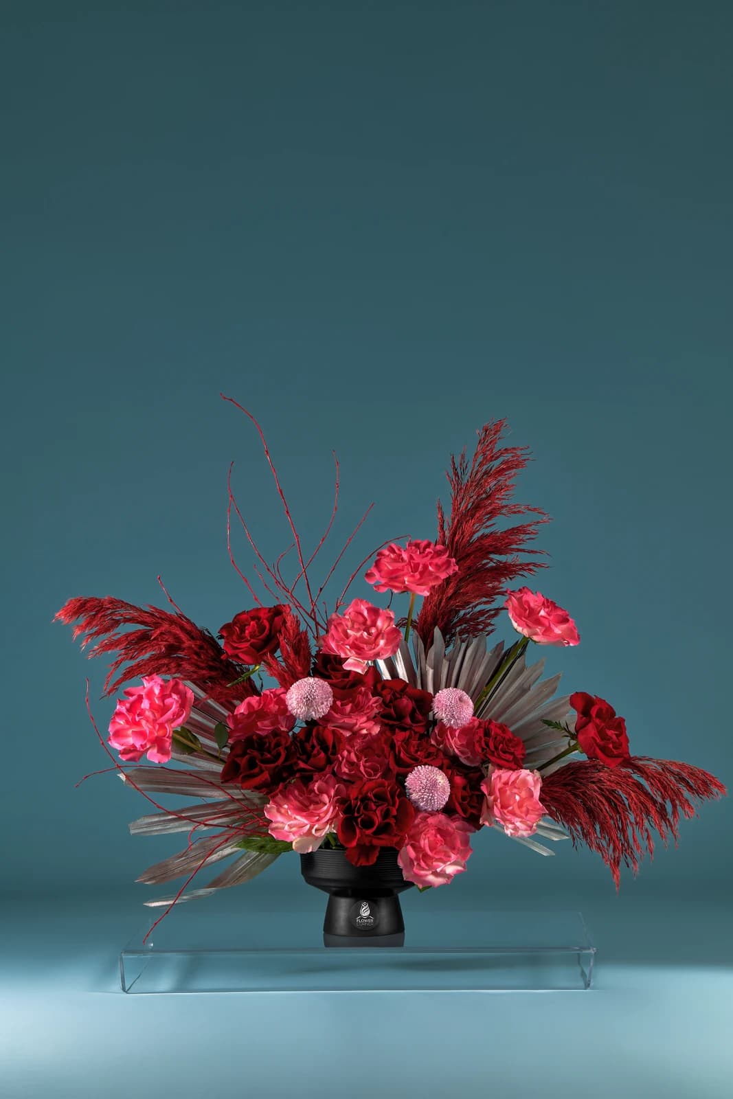 Burgundy botanical arrangement, view 1