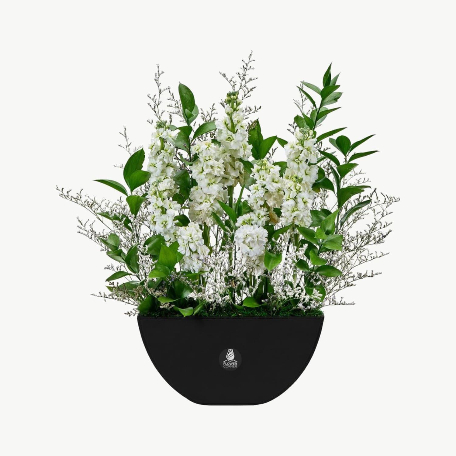 White garden bowl, view 1