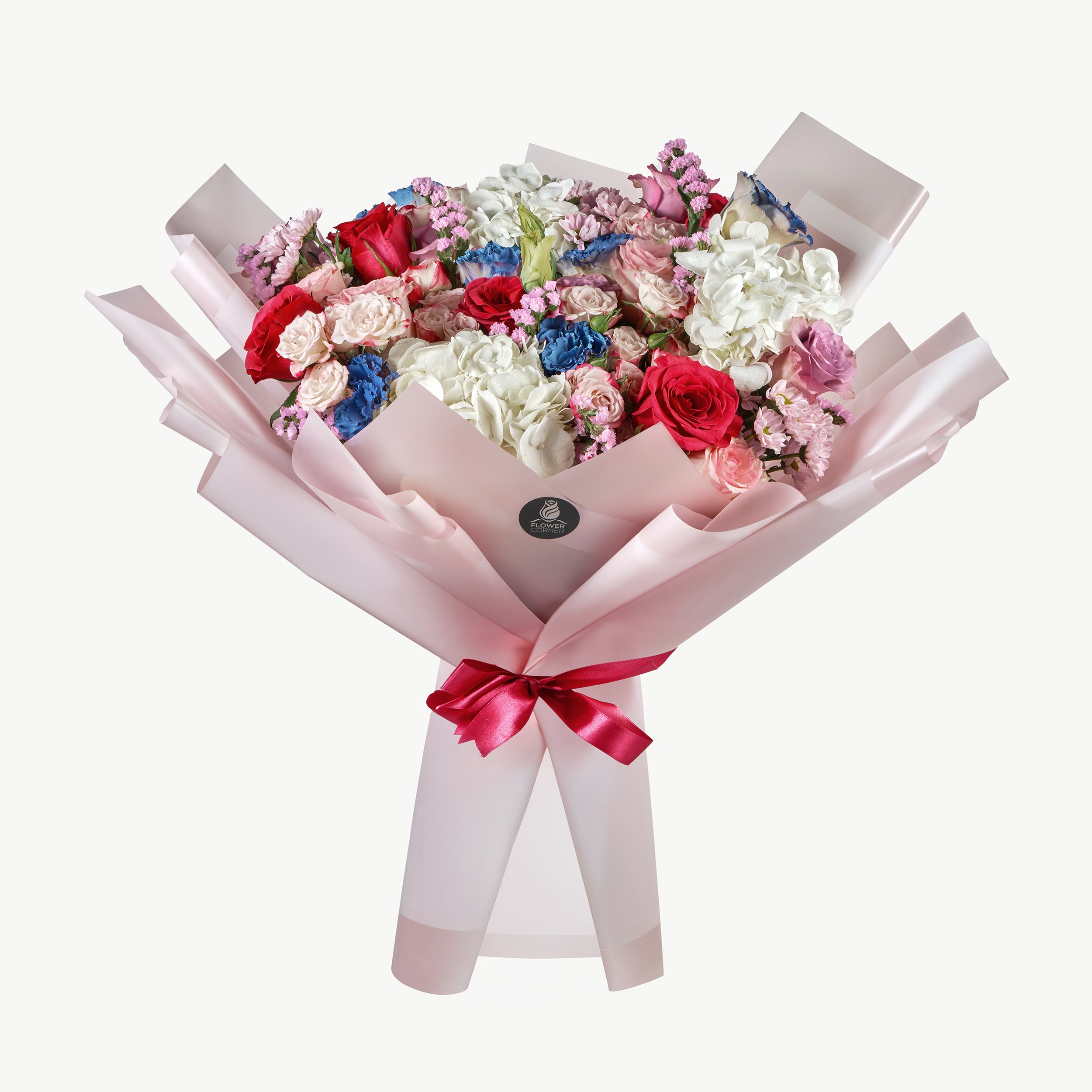 Blush and Bloom bouquet with pink and cream flowers