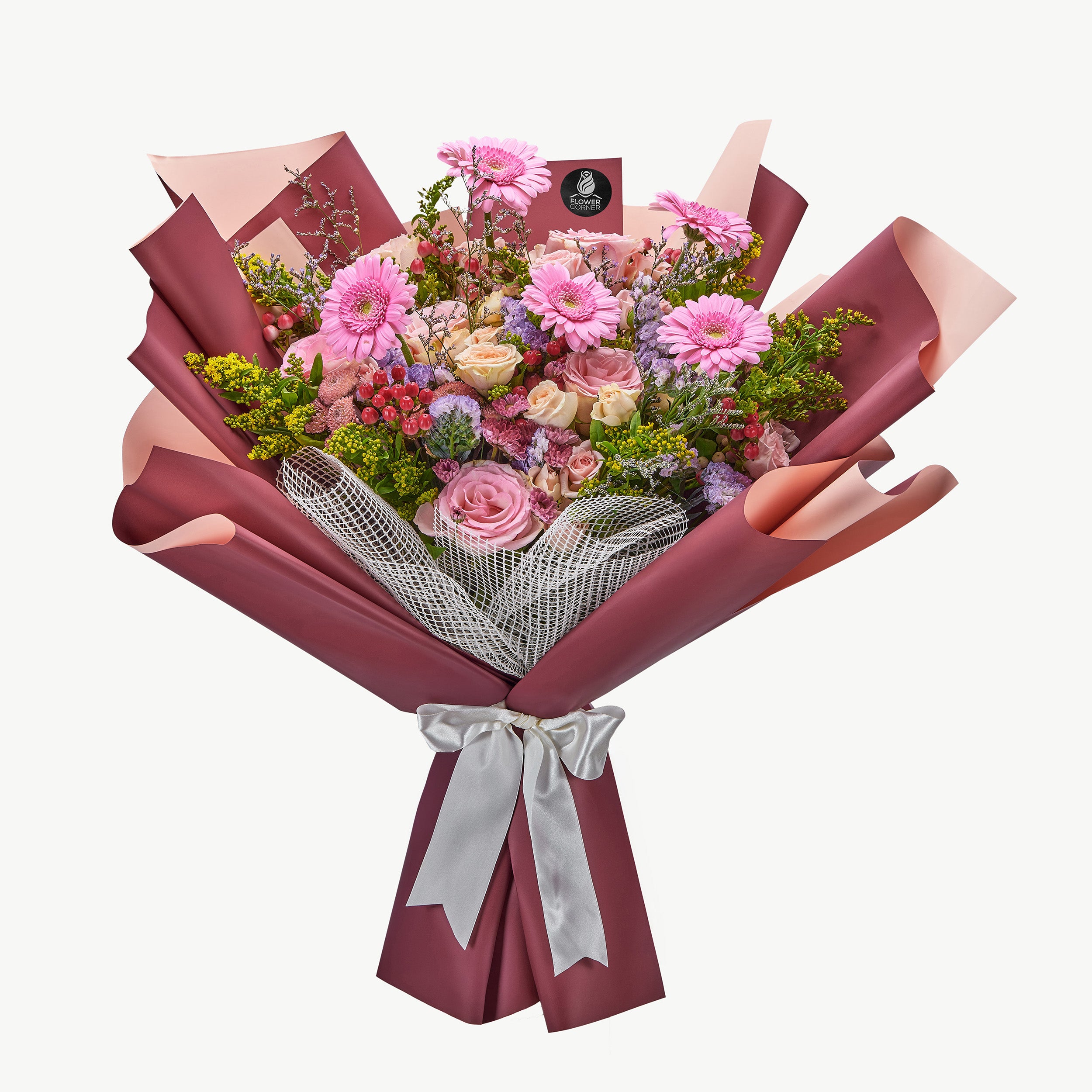 Harvest bouquet with rich seasonal flowers in warm tones