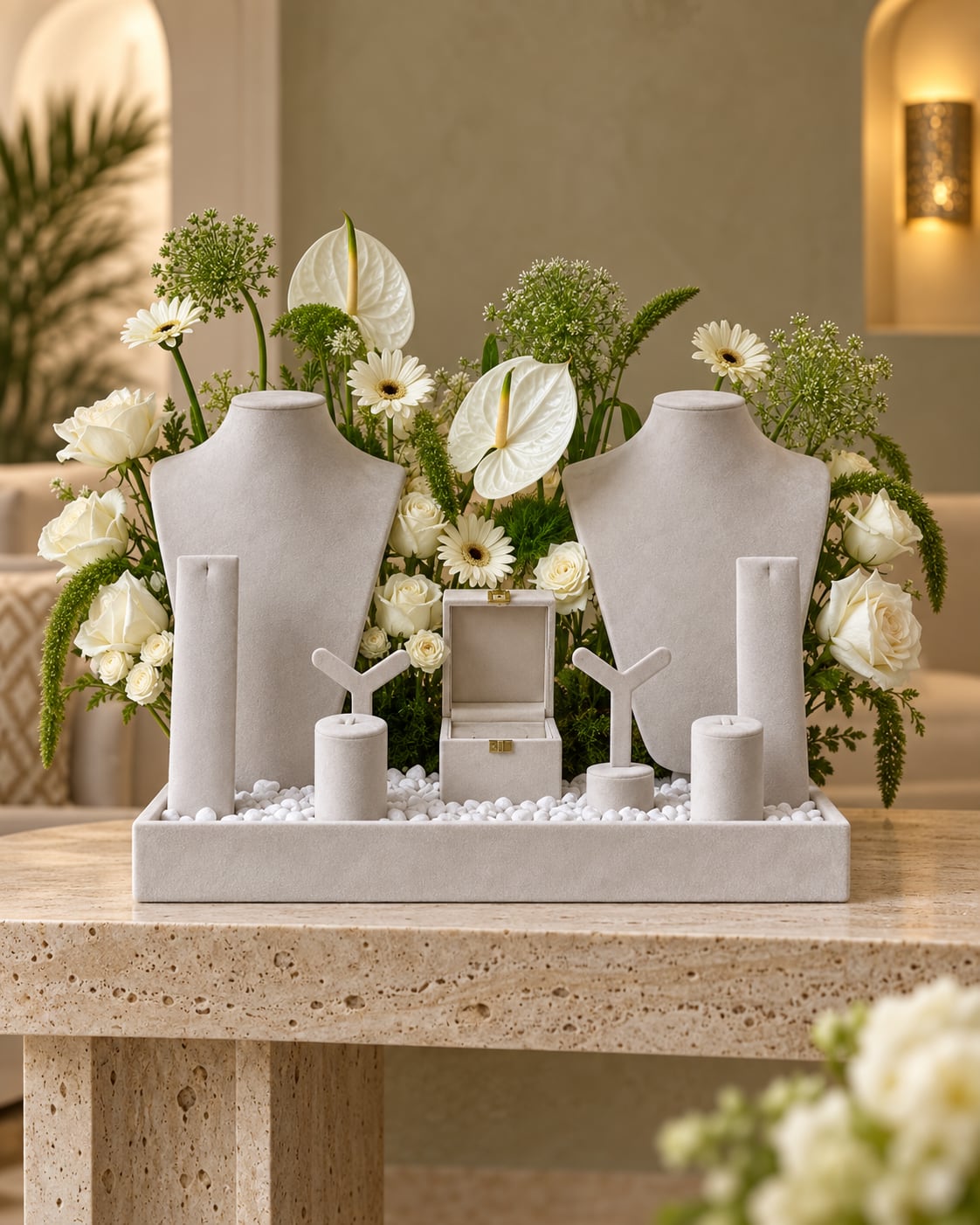Ivory shabka flowers